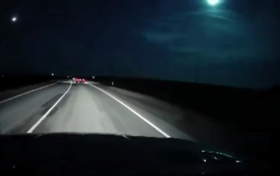 В Курганинском районе случайно сняли на видео метеор