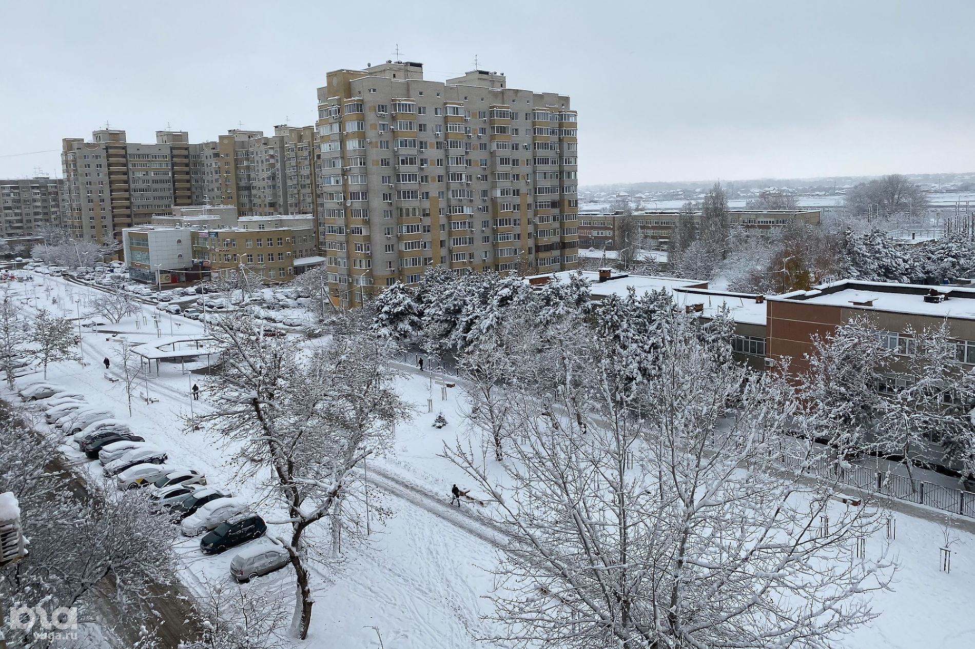 В Краснодаре выпал снег