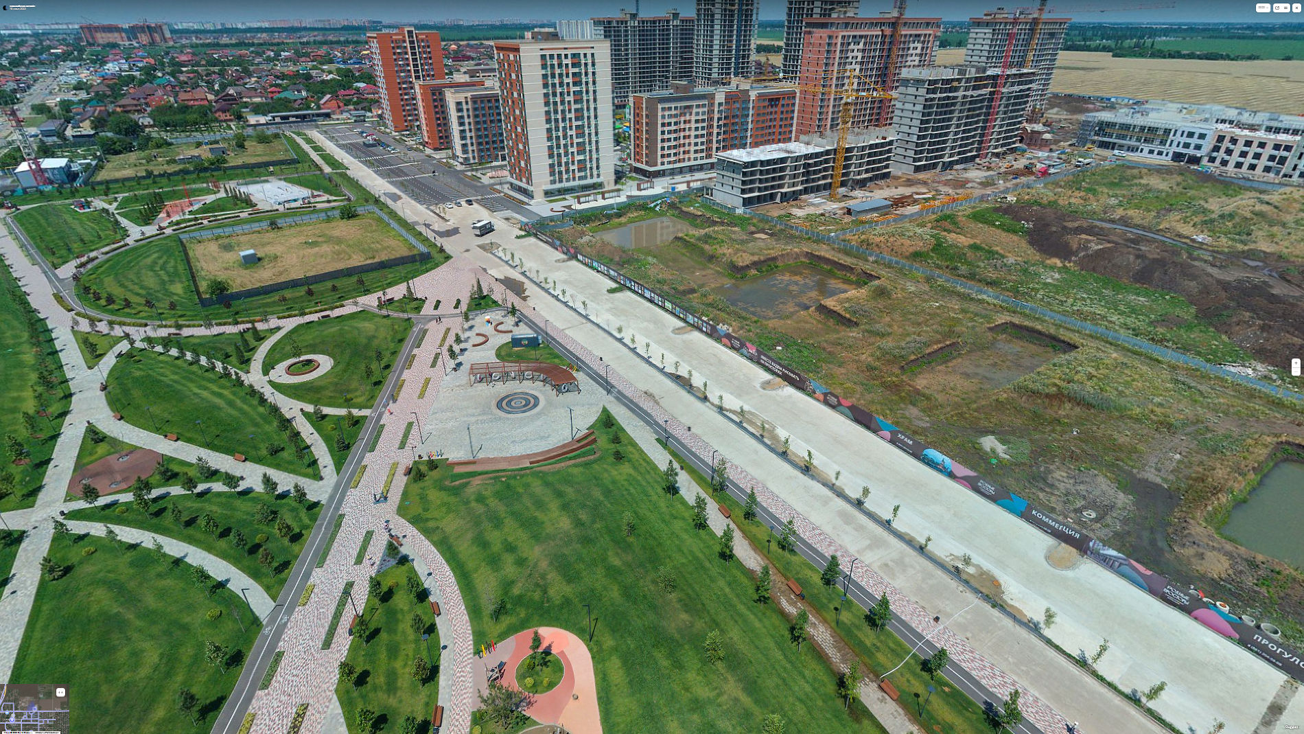 Вид от поселка Знаменского на северо-запад © Скриншот панорамы yandex.ru/maps 2022 года