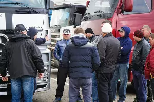 Акция дальнобойщиков против &laquo;Платона&raquo; &copy;&nbsp;Фото Андрея Майорова, Юга.ру