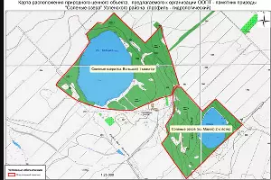 Границы Успенских соленых озер в 2017 году &copy;&nbsp;Скриншот сайта oopt.aari.ru