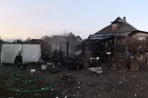 Место пожара в Абинском районе &copy;&nbsp;Фото пресс-службы СУ СК РФ по Краснодарскому краю