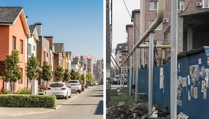 Микрорайоны «Близкий» и «Музыкальный» &copy;&nbsp;Коллаж Юга.ру