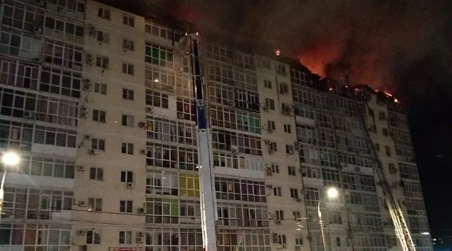 Пожар в Анапе 13 февраля &copy;&nbsp;Фото ГУ МЧС России по Краснодарскому краю