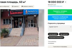  © Скриншот с сайта объявлений https://www.avito.ru/krasnodar/kommercheskaya_nedvizhimost/torgovaya_ploschad_60_m_2303399705