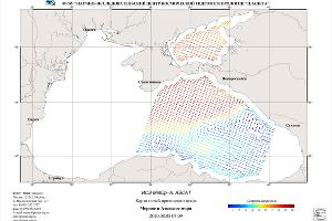 Карта значений скорости и направления приводного ветра в Черном и Азовском морях © Карта с сайта planeta.infospace.ru