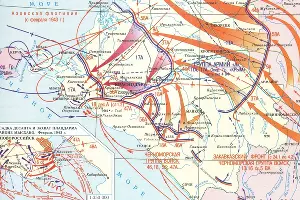 Освобождение Кубани, 1943 год &copy;&nbsp;Карта из книги &laquo;Кубань в годы Великой Отечественной войны. 1941–1945: Рассекреченные документы. Хроника событий&raquo;