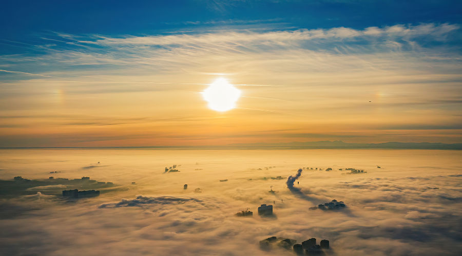 Туман над Краснодаром 30 декабря 2021 года © Фото Евгения Таранжина
