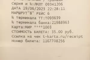 На билетах, которые выдает терминал в общественном транспорте, отображается полная сумма по тарифу, 35 рублей &copy;&nbsp;Фотография Александра Гончаренко, Юга.ру