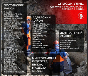 Список улиц, где могут возникнуть перебои с водой