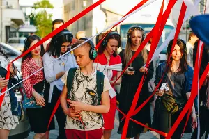 Премьера променад-спектакля «Улицы Революции» &copy;&nbsp;Фото Дениса Яковлева