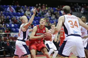 Матч «Локомотив-Кубань» — «Цмоки-Минск» &copy;&nbsp;Фото пресс-службы ПБК &laquo;Локомотив-Кубань&raquo;
