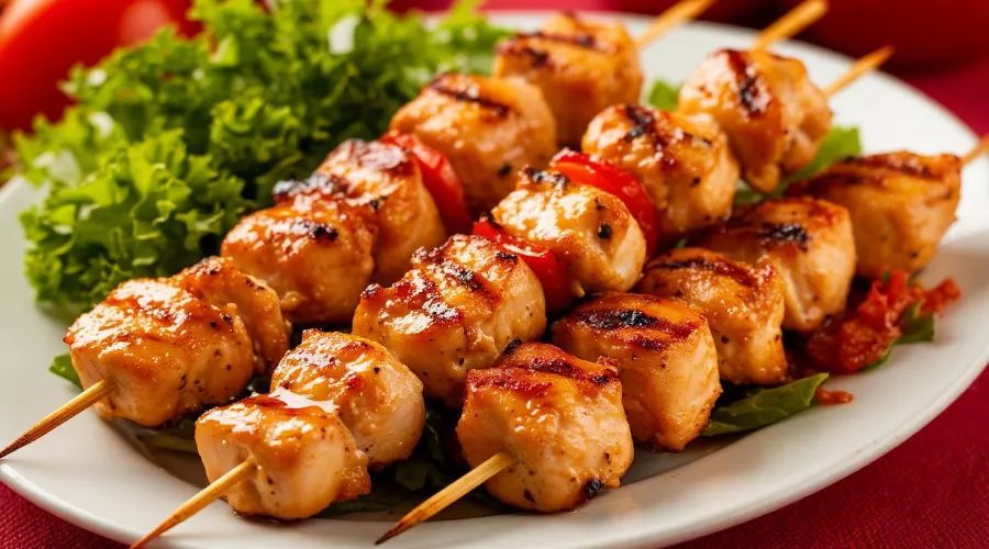 шашлык из курицы &copy;&nbsp;Изображение сгенерировано нейросетью shedevrum.ai