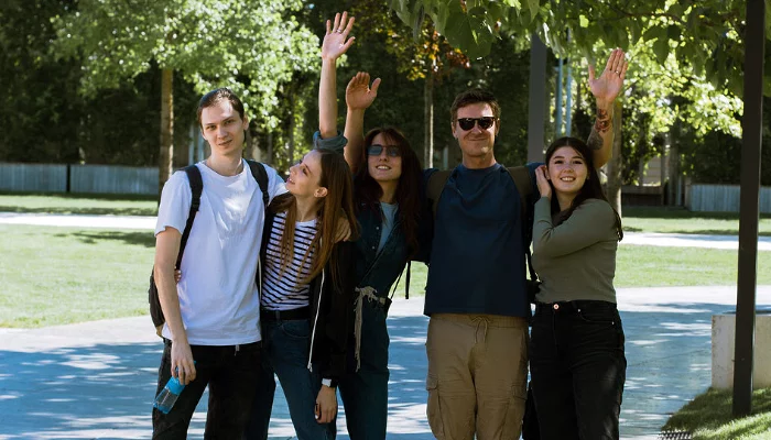 Владислав Новиков, Дарья Брусник, Елизавета Дудкина, Михаил Дудкин, Светлана Галкина — команда разработчиков приложения WECAN &copy;&nbsp;Фото из личного архива Елизаветы Дудкиной