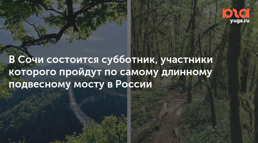 В Сочи состоится субботник, участники которого пройдут по самому длинному подвесному мосту в России