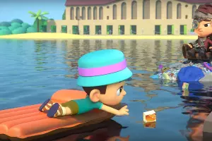 Кадр из серии «Пляжный монстр» &copy;&nbsp;Скриншот видео из группы &laquo;Команда Флоры&raquo; во ВКонтакте