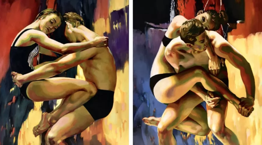 Диптих «Пас — держать удар» художницы Ирины Седовой  &copy;&nbsp;Скриншот с сайта &laquo;Союза художников России&raquo;