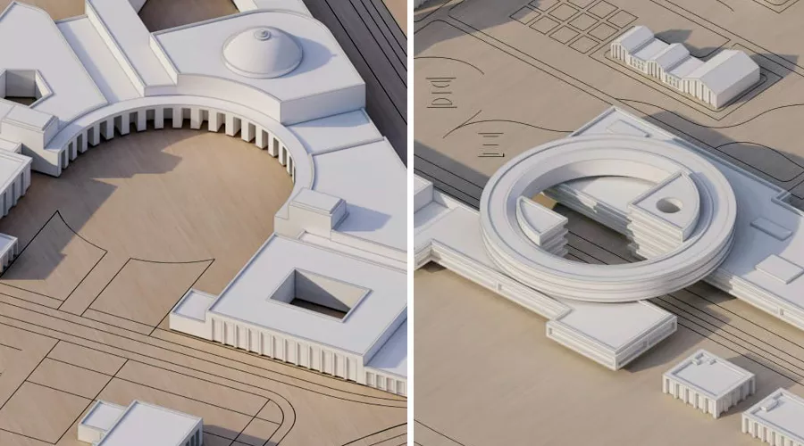 Макеты зданий, проектируемых в северо-восточной части Краснодара &copy;&nbsp;Скриншот публикации в телеграм-канале Института градостроительства Краснодарского края, t.me/irgigs_kk