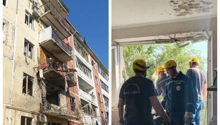 В&nbsp;Краснодаре обломки БПЛА повредили пятиэтажку