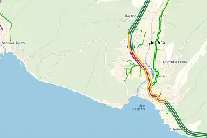 Пробка в Джубге &copy;&nbsp;Графика &laquo;Яндекс.Карты&raquo;