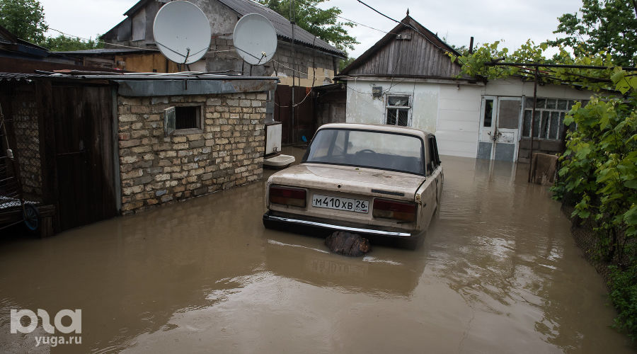 Подтопление в селе Левокумка Ставропольского края © Фото Антона Подгайко, Юга.ру