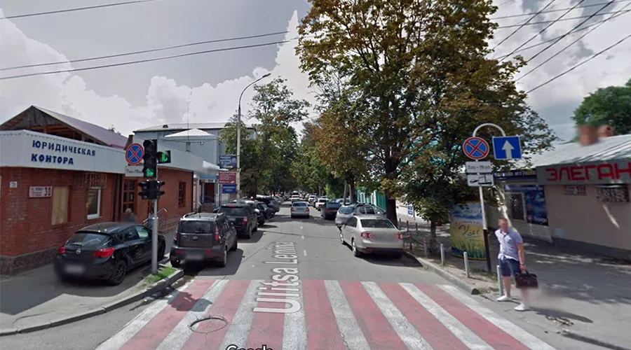 Вид на улицу Ленина от пересечения с Октябрьской &copy;&nbsp;Скриншот сайта Google.com/maps