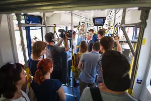 Новый трамвай &laquo;Метелица&raquo; презентовали в Краснодаре &copy;&nbsp;Фото Елены Синеок, Юга.ру