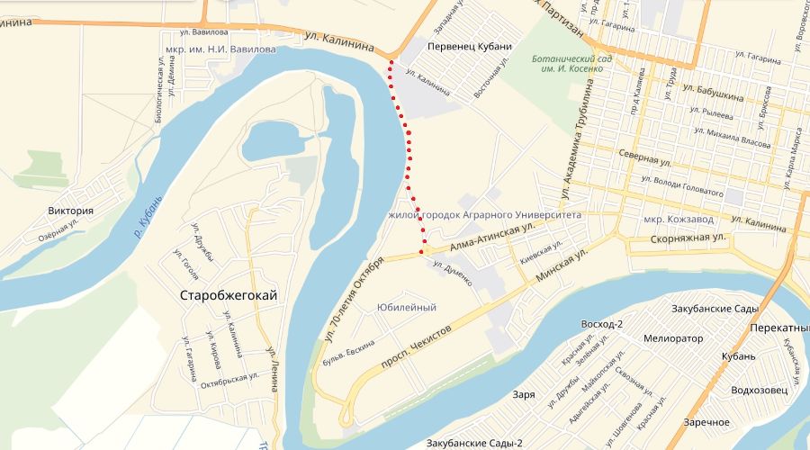 Примерное расположение новой дороги в ЮМР © Скриншот с сервиса «Яндекс.Карты»