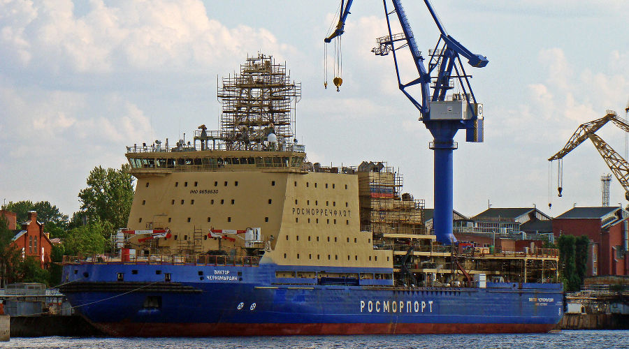Строящийся ледокол «Виктор Черномырдин» © Фото Bestalex с сайта wikimedia.org