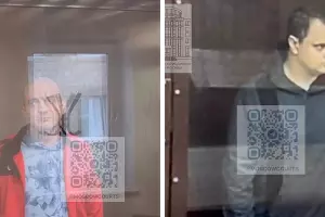 Слева — начальник дежурной части УМВД России по Краснодару Александр Аблаев, справа — оперуполномоченный отдела уголовного розыска МУ МВД «Красноярское» Сергей Ковалев &copy;&nbsp;Коллаж скриншотов фото из телеграм-канала судов общей юрисдикции города Москвы