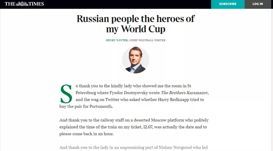  &copy;&nbsp;Скриншот страницы сайта The Times, thetimes.co.uk