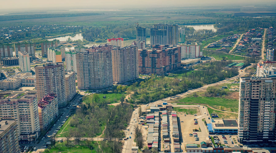 Николаевский бульвар в Краснодаре, вид сверху © Фото Антона Быкова, Юга.ру