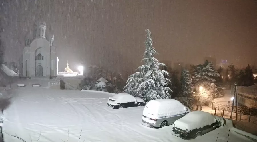 Снегопад в Сочи &copy;&nbsp;Снимки с веб-камер