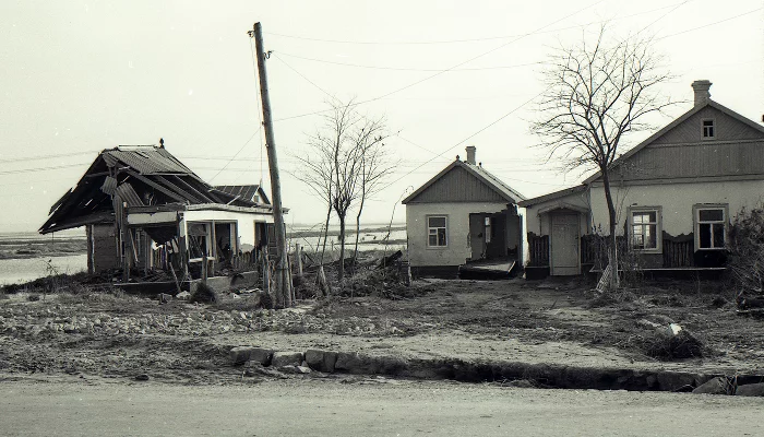 Последствия наводнения в Темрюке &copy;&nbsp;Фото Александра Обуховского. Предоставлено Темрюкским историко-археологическим музеем