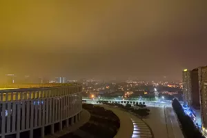 Смог над Краснодаром вечером 14 октября &copy;&nbsp;Фото Евгения Таранжина