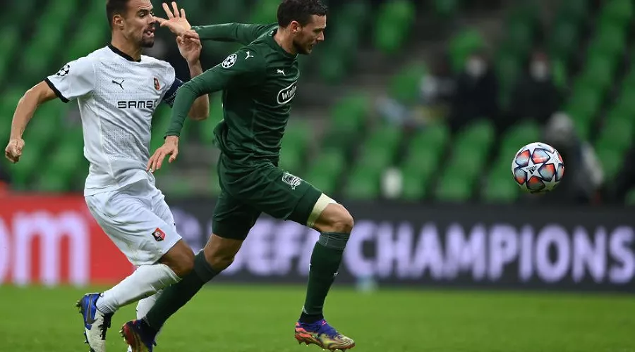 Матч 5-го тура группового этапа Лиги чемпионов «Краснодар» — «Ренн». Маркус Берг &copy;&nbsp;Фото с сайта ru.uefa.com