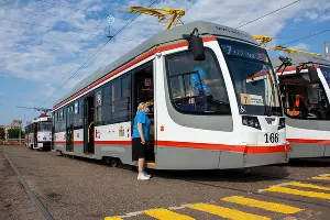 В Краснодаре вышли на маршрут новые трамваи &copy;&nbsp;Фото Дмитрия Пославского, Юга.ру