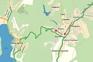 Поворот на Абрау-Дюрсо в Глебовском &copy;&nbsp;Графика сервиса &laquo;Яндекс.Карты&raquo;