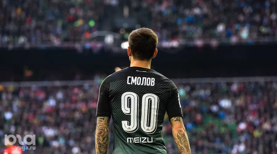 ФК «Краснодар» сыграл вничью со «Спартаком». Федор Смолов &copy;&nbsp;Фото Елены Синеок, Юга.ру