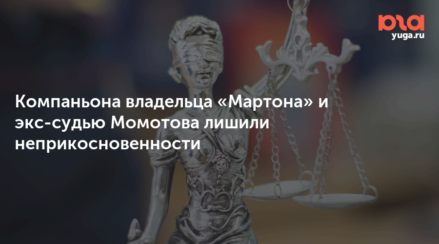 Компаньона владельца «Мартона» и экс-судью Момотова лишили неприкосновенности