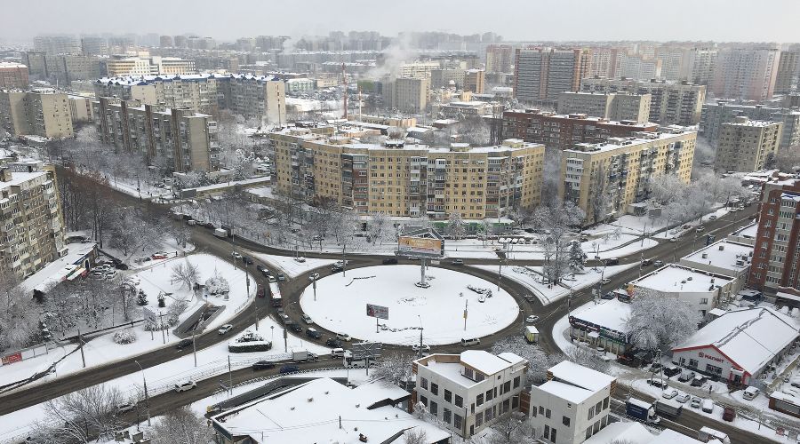 Кольцо на пересечении улиц 40-летия Победы и Российской в Краснодаре © Фото Марии Томилиной, Юга.ру