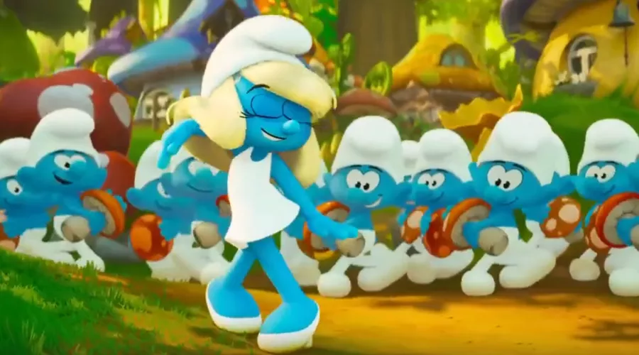 Кадр из трейлера к фильму «Смурфики в кино» &copy;&nbsp;Скриншот видео с Rutube-канала &laquo;Все комедии&raquo;