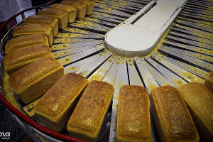 Хлеб формовой "Городской" на конвейере  © Елена Синеок, ЮГА.ру