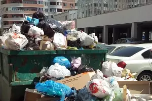 Свалка мусора во дворе дома &copy;&nbsp;Фото предоставлено собственниками ЖК "Видный"