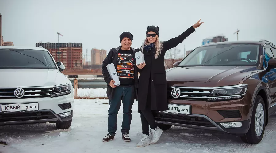 Новый Tiguan протестировали на краснодарском турбодроме &copy;&nbsp;Фото пресс-службы КЛЮЧАВТО