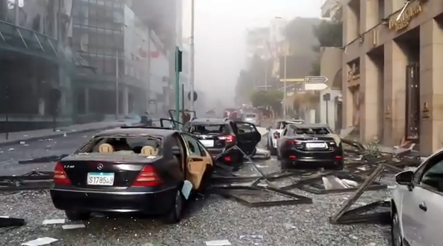 Бейрут после взрыва © Кадр из видео очевидцев, facebook.com