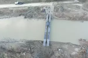 Мост через реку Туапсе &copy;&nbsp;Скриншот видео пресс-службы ГУ МЧС России по Краснодарскому краю