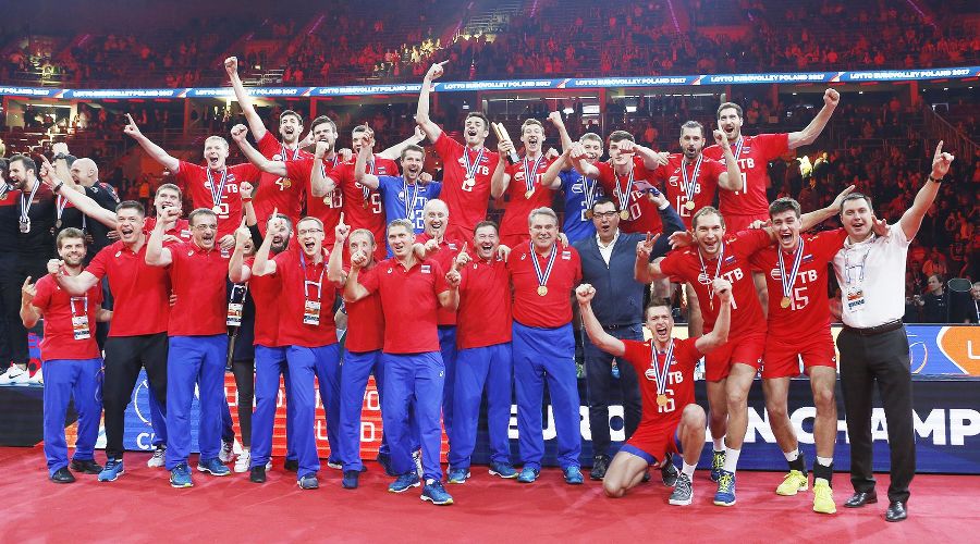Мужская сборная России по волейболу выиграла чемпионат Европы © Фото пресс-службы Всероссийской федерации волейбола