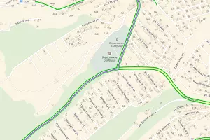 Маршрут в районе поселка Гайдук &copy;&nbsp;Графика &laquo;Яндекс.Карты&raquo;