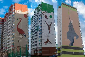 Муралы неизвестного художника &copy;&nbsp;Коллаж Дмитрия Пославского, Юга.ру